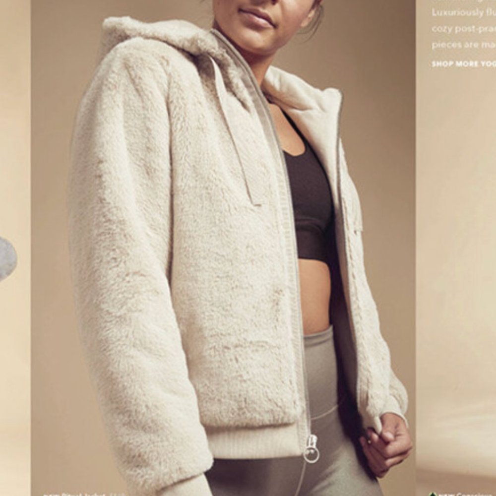 Athleta Faux Fur Ritual Jacket in Abalone (Cream) - XS